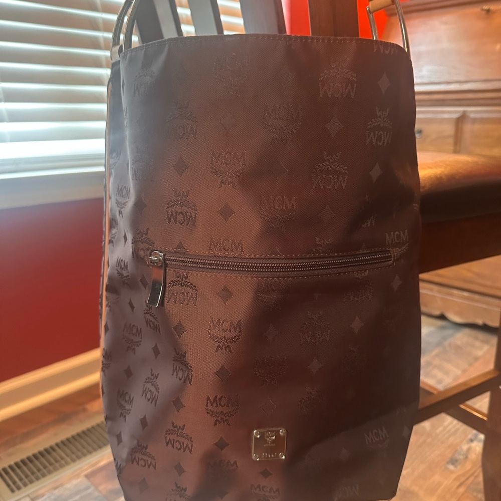 MCM Brown Nylon Tote Bag